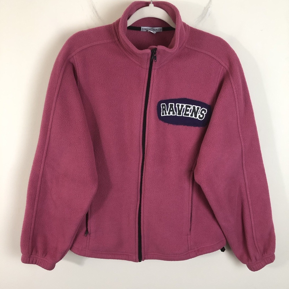 Baltimore Ravens Port Authority Full Zip Fleece Jacket Women's L Pink Football